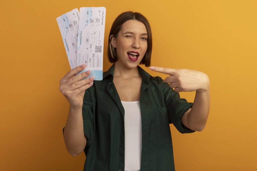woman with tickets