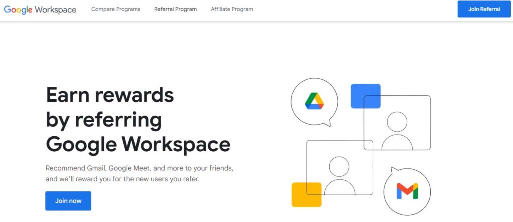 B2B referral program examples from Google Workspace