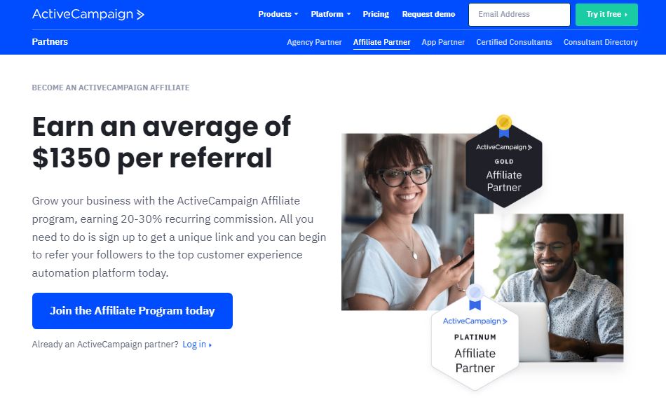 B2B referral program examples from ActiveCampaign