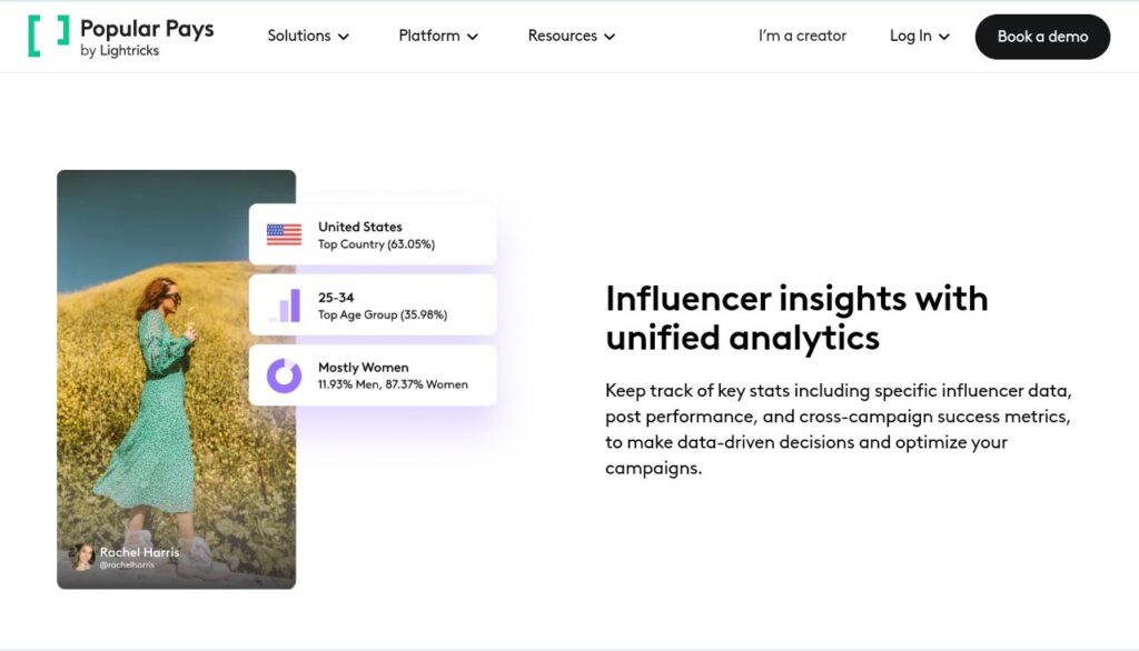 Influencer insights with unified analytics | Popular Pays