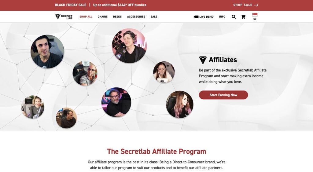 Secretlab | Best Gaming Affiliate Program