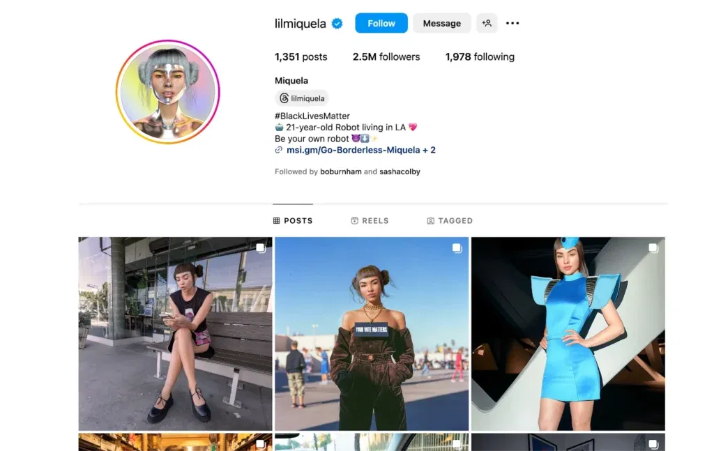 Miquela, virtual influencer