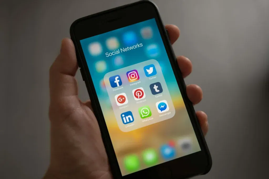 Social media apps on a smartphone