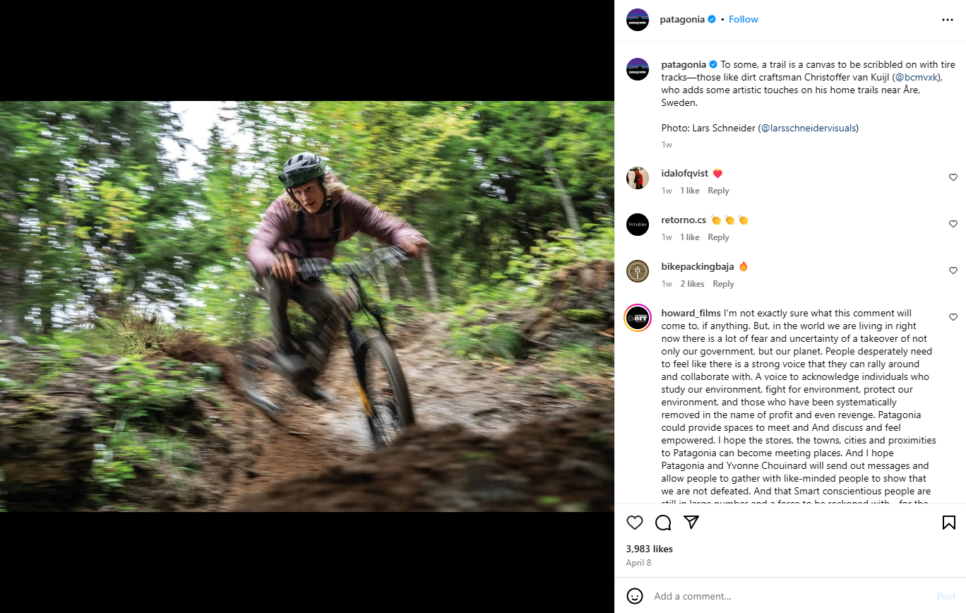 Patagonia social post