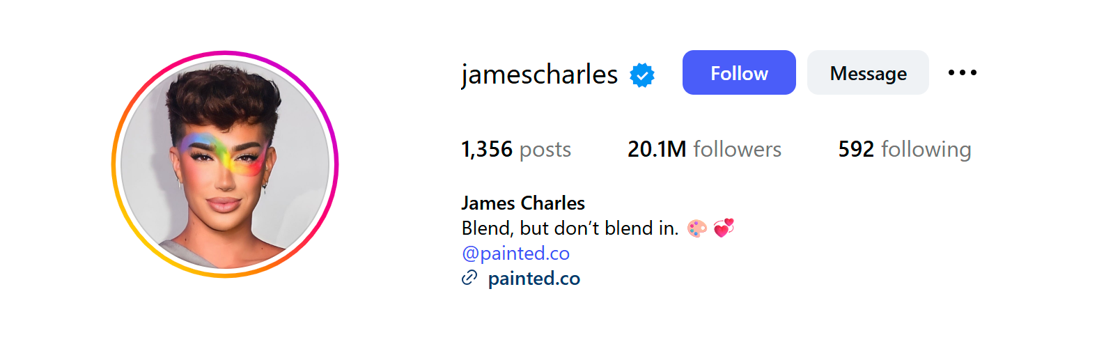 top Instagram influencer James Charles