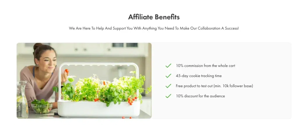 click and grow affiliate program perks