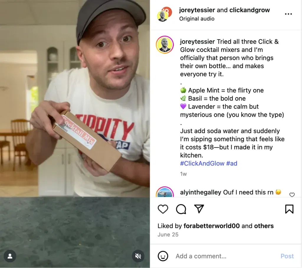 Click and Grow influencer efforts