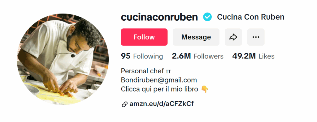 cucinaconruben Ruben Bondi food influencer on TikTok