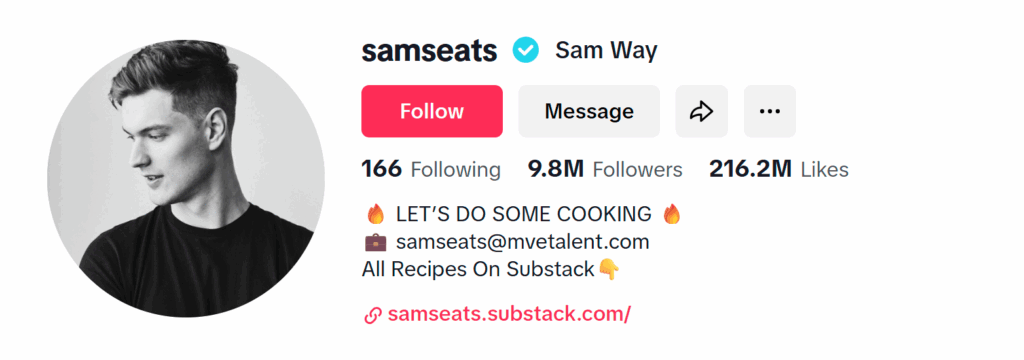 sameats Sam Way TikTok cooking influencer