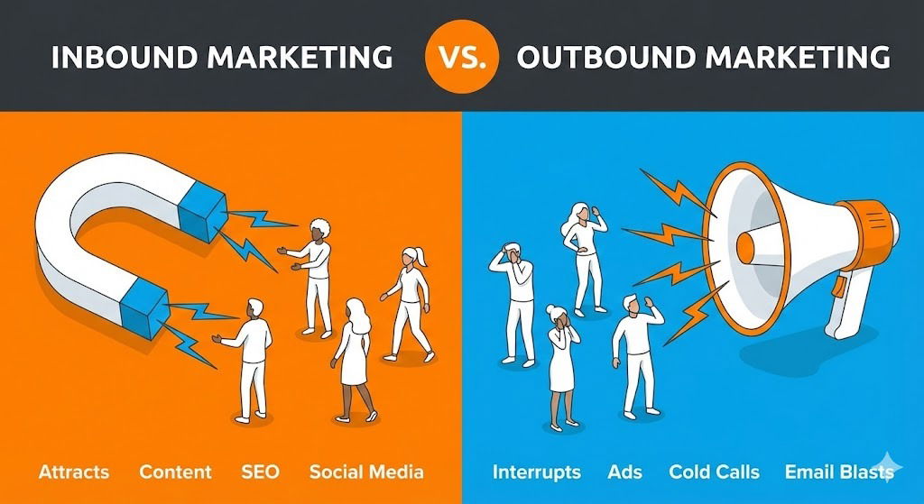 Home 1 Difference Between Inbound and Outbound Marketing